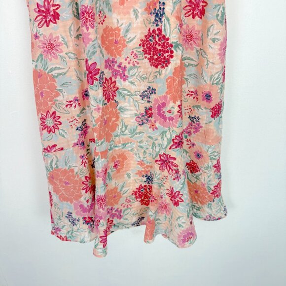 LOFT Floral Flutter Flounce Dress in Pink Champagne Size Small S EUC - Picture 11 of 11